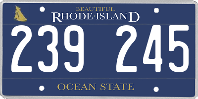 RI license plate 239245