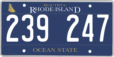 RI license plate 239247