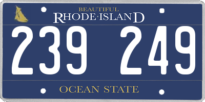 RI license plate 239249