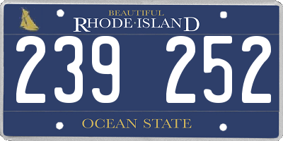 RI license plate 239252