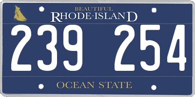RI license plate 239254