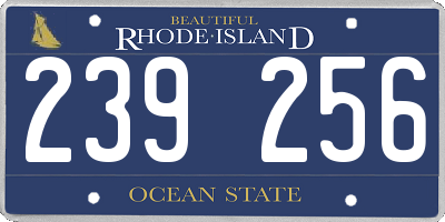 RI license plate 239256