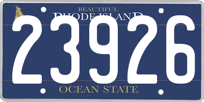 RI license plate 23926