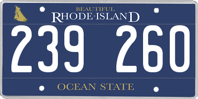 RI license plate 239260