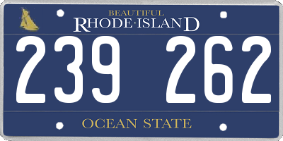 RI license plate 239262