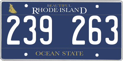 RI license plate 239263