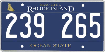 RI license plate 239265