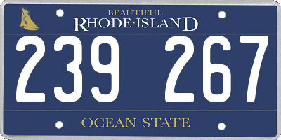 RI license plate 239267
