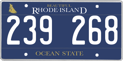 RI license plate 239268