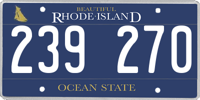 RI license plate 239270