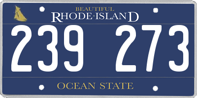 RI license plate 239273