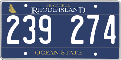 RI license plate 239274