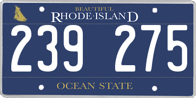 RI license plate 239275