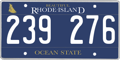 RI license plate 239276