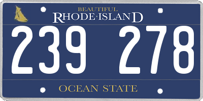 RI license plate 239278