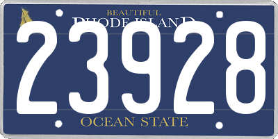 RI license plate 23928