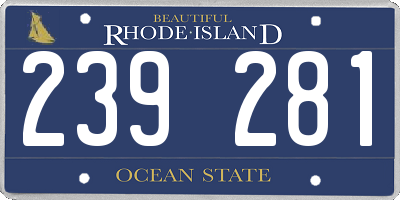 RI license plate 239281