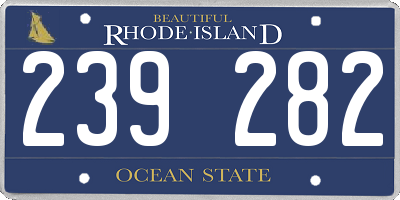 RI license plate 239282