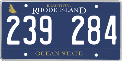 RI license plate 239284