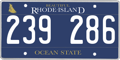 RI license plate 239286