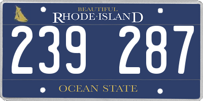 RI license plate 239287