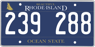 RI license plate 239288