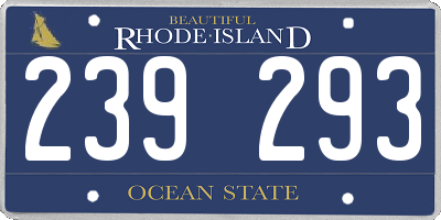 RI license plate 239293