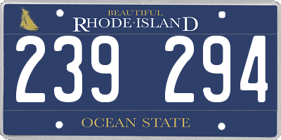 RI license plate 239294