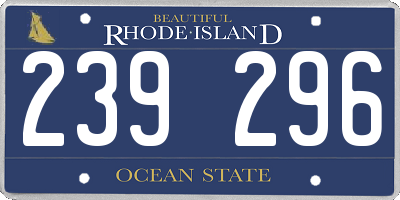 RI license plate 239296