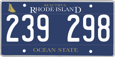 RI license plate 239298