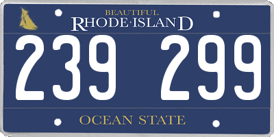 RI license plate 239299