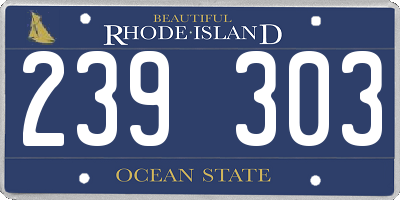 RI license plate 239303