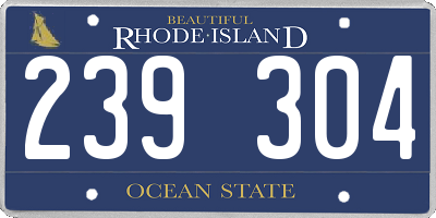RI license plate 239304