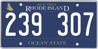RI license plate 239307
