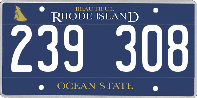 RI license plate 239308