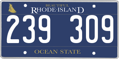 RI license plate 239309