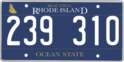 RI license plate 239310