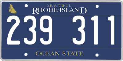RI license plate 239311