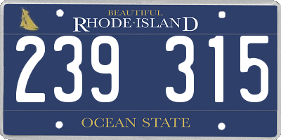 RI license plate 239315