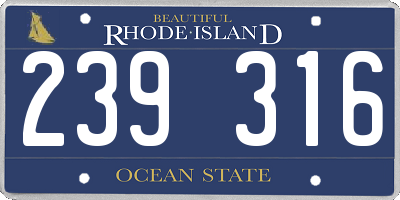 RI license plate 239316
