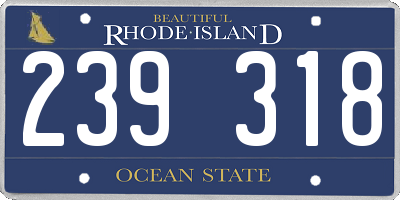 RI license plate 239318