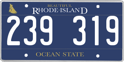 RI license plate 239319