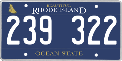 RI license plate 239322