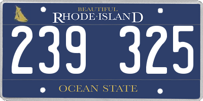 RI license plate 239325