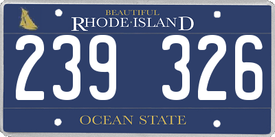 RI license plate 239326