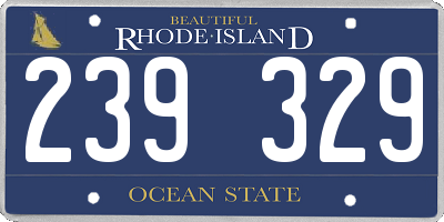 RI license plate 239329