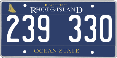 RI license plate 239330