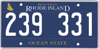 RI license plate 239331