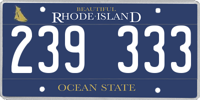 RI license plate 239333