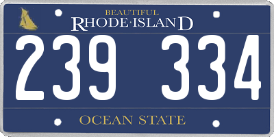 RI license plate 239334